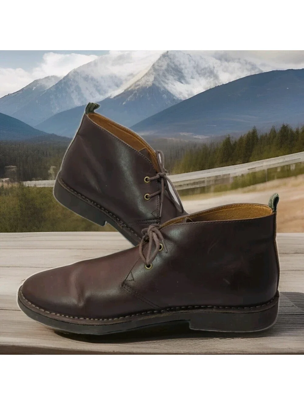 Polo Ralph Lauren Talan 14557 Brown Leather Chukka Dress Boot Lace Up Mens 13 D